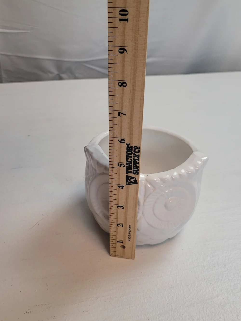 White Ceramic Owl Decorative Planter